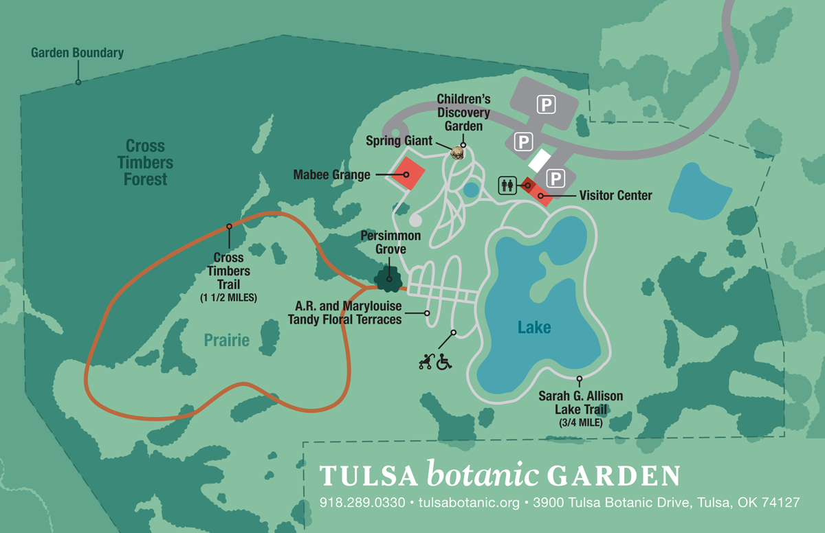 Map of Tulsa Botanic Garden property